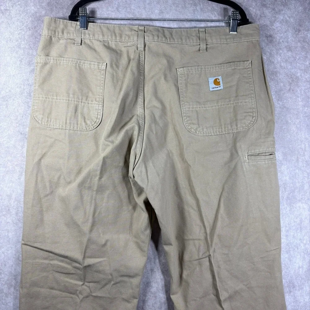 Carhartt Canvas Khaki Relaxed Fit Pants Mens Size 40X32 Beige Workwear Carpenter